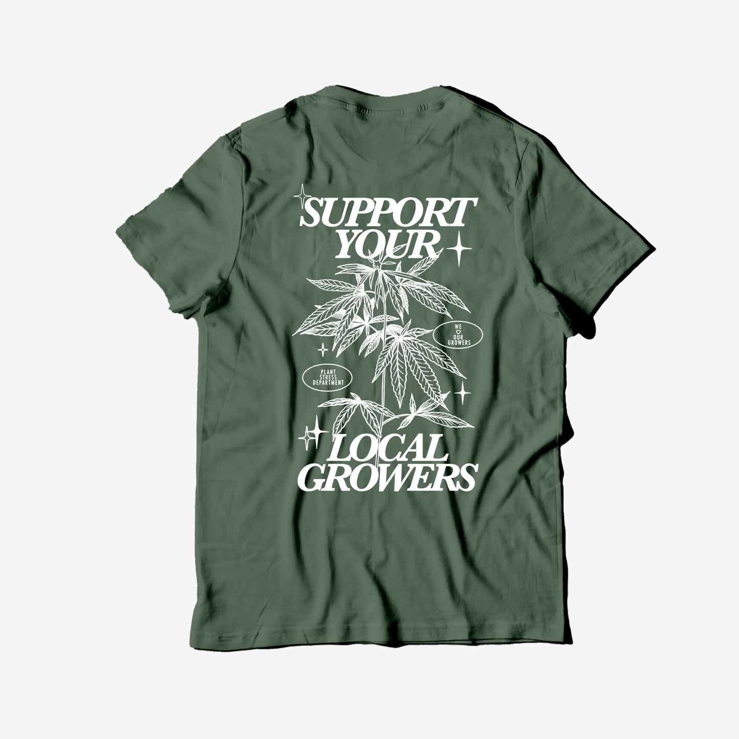 'Support Your Local Growers' - Garment-Dyed Heavyweight T-Shirt